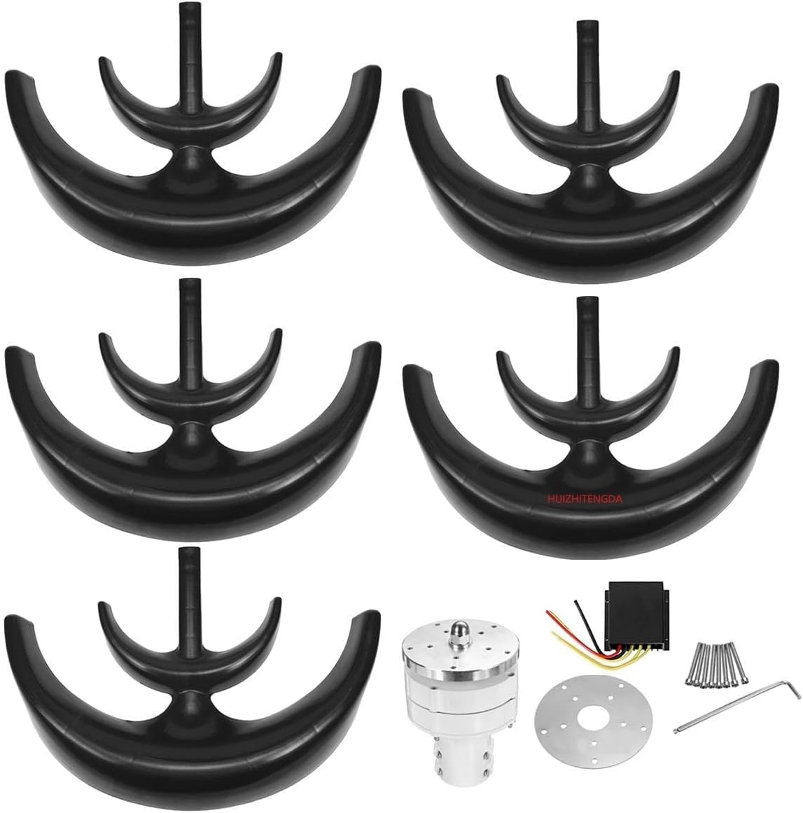 Wind Turbine Kit Home 2000W Wind Turbine Generator,48V 24V 12V 5 Blade Free Energy Windmill Wind Turbine Generator for Home Appliance Camping Solar (Color : 24v)