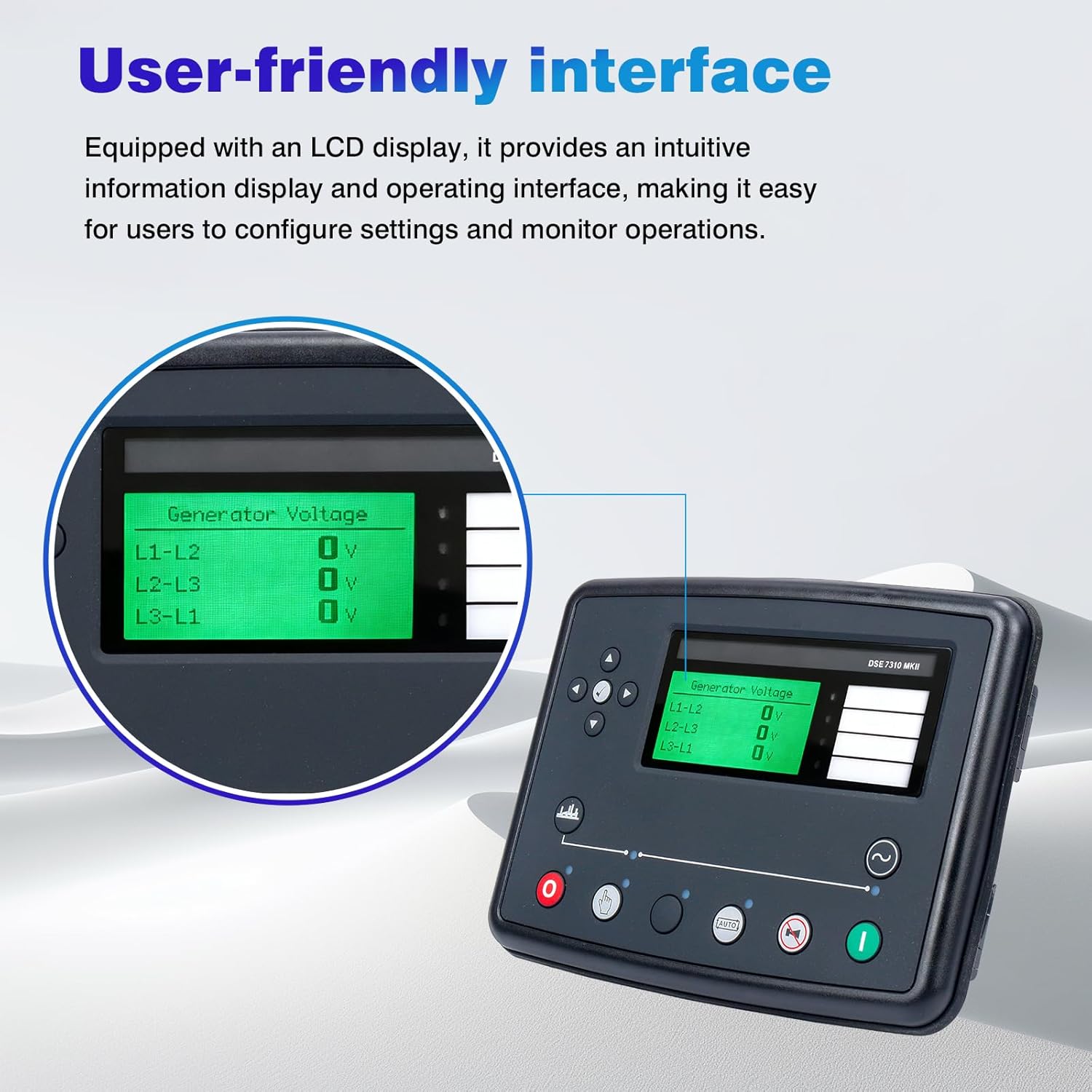 DSE7310 MKII Auto Start Control Module Suitable for a Wide Variety of Single, Diesel or Gas Gen-Set Applications LCD Display Controller Panel
