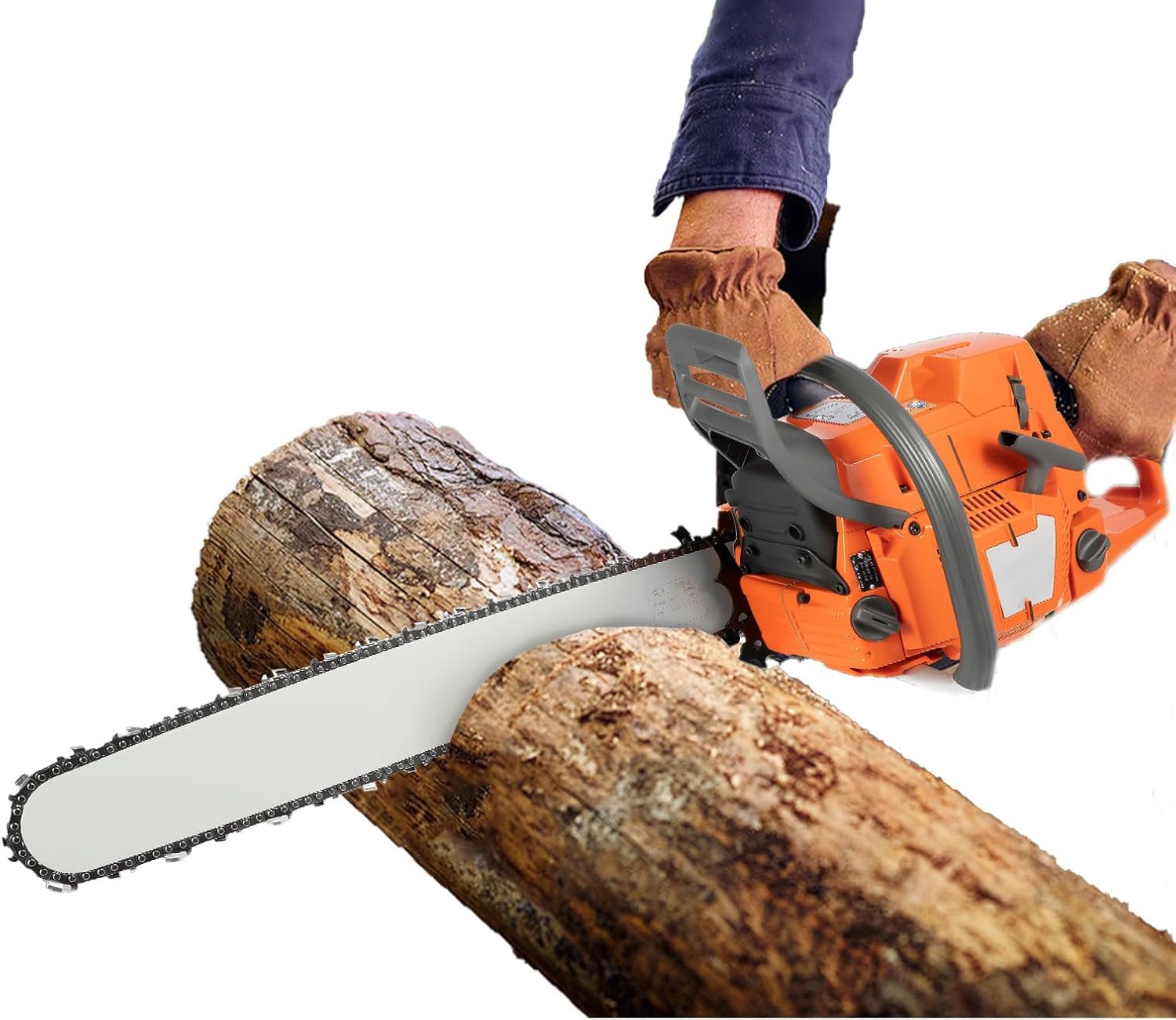 Handheld Gas Powered Chainsaw，2-Stroke 24 Inch Chain Saws for Cutting Forest Trees Wood, Garden, Farm Cutting (65cc)