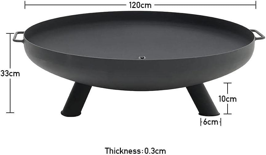Rust Garden Fire Pit, Round, Steel, D60CM H22CM, Wood, Charcoal, Easy Assembly, Heavy Duty, Multifunctional, Ideal Yard Item