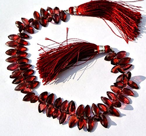 13 inch natural beads strand of 5x10mm faceted marquise pyrope garnet gemstone briolletes beads for DIY jewelry - necklace, bracelet, earring, ring.