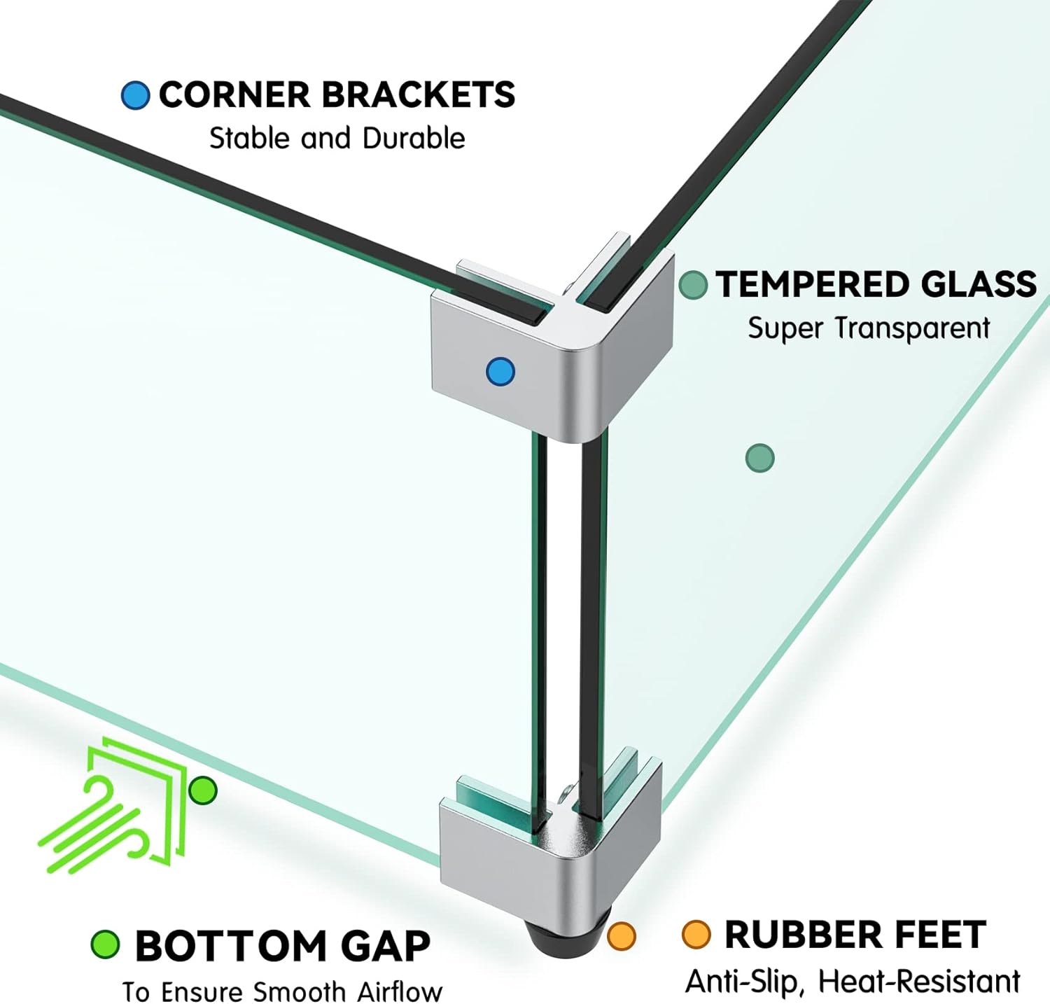Skyflame Fire Pit Table Glass Wind Guard - 54