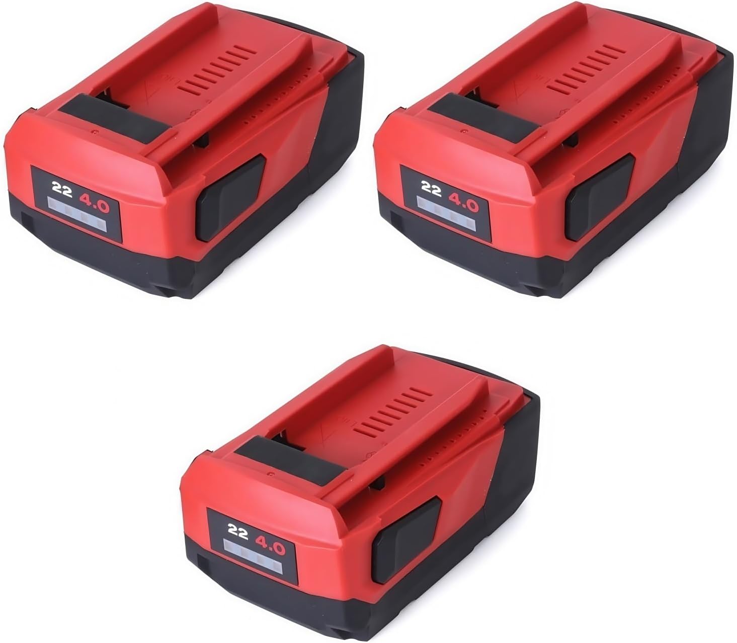 3PCS 22V 4.0Ah High Power Lithium-Ion Battery, Compatible for Hilti 18V 21.6V 22V Cordless Power Tools Drills Drivers Hammers B22 Battery