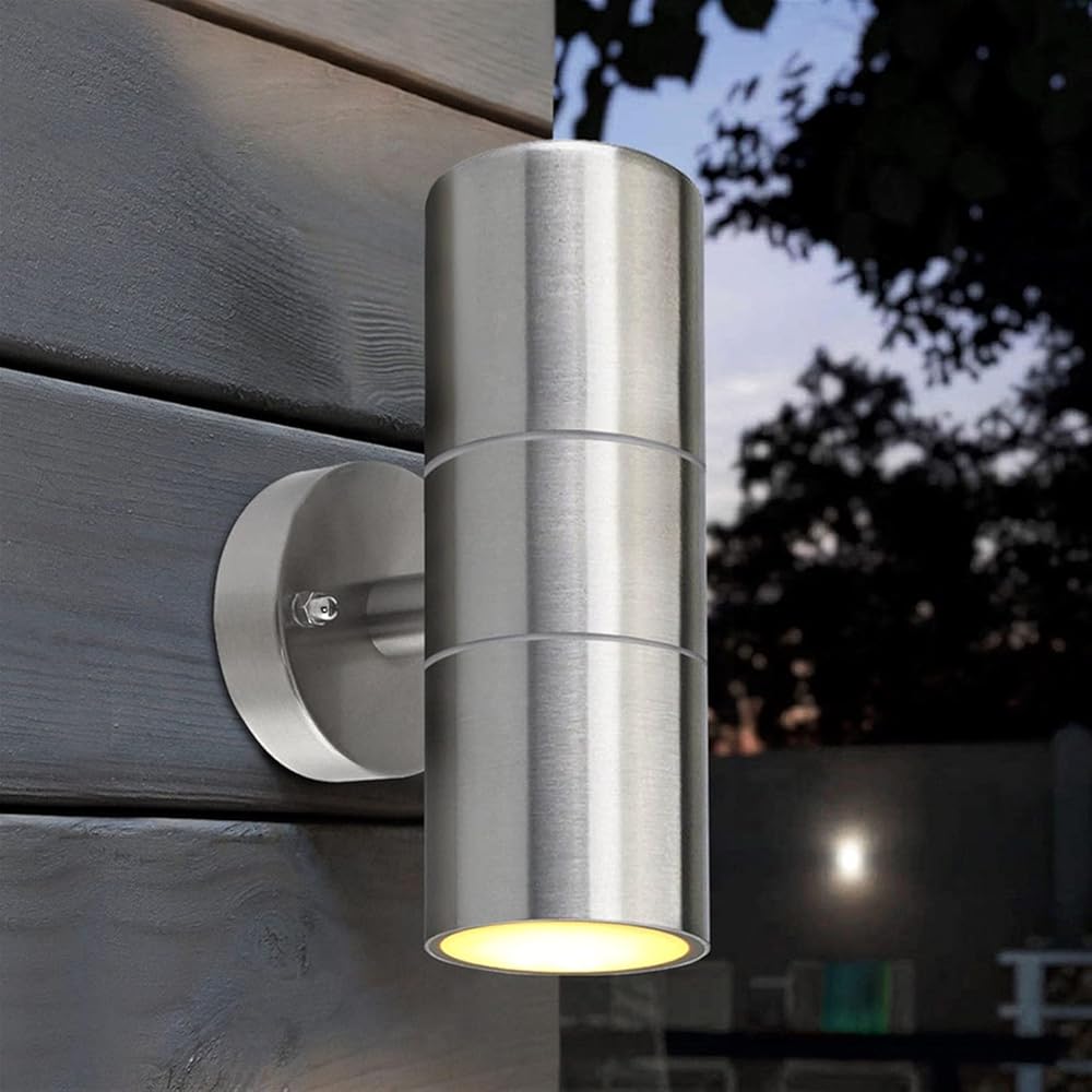 CLASSICAL Silver Double LED Wall Lamp Waterproof Up and Down Led Wall Mounted Light Indoor Outdoor Lighting Pathway,for Home Decor