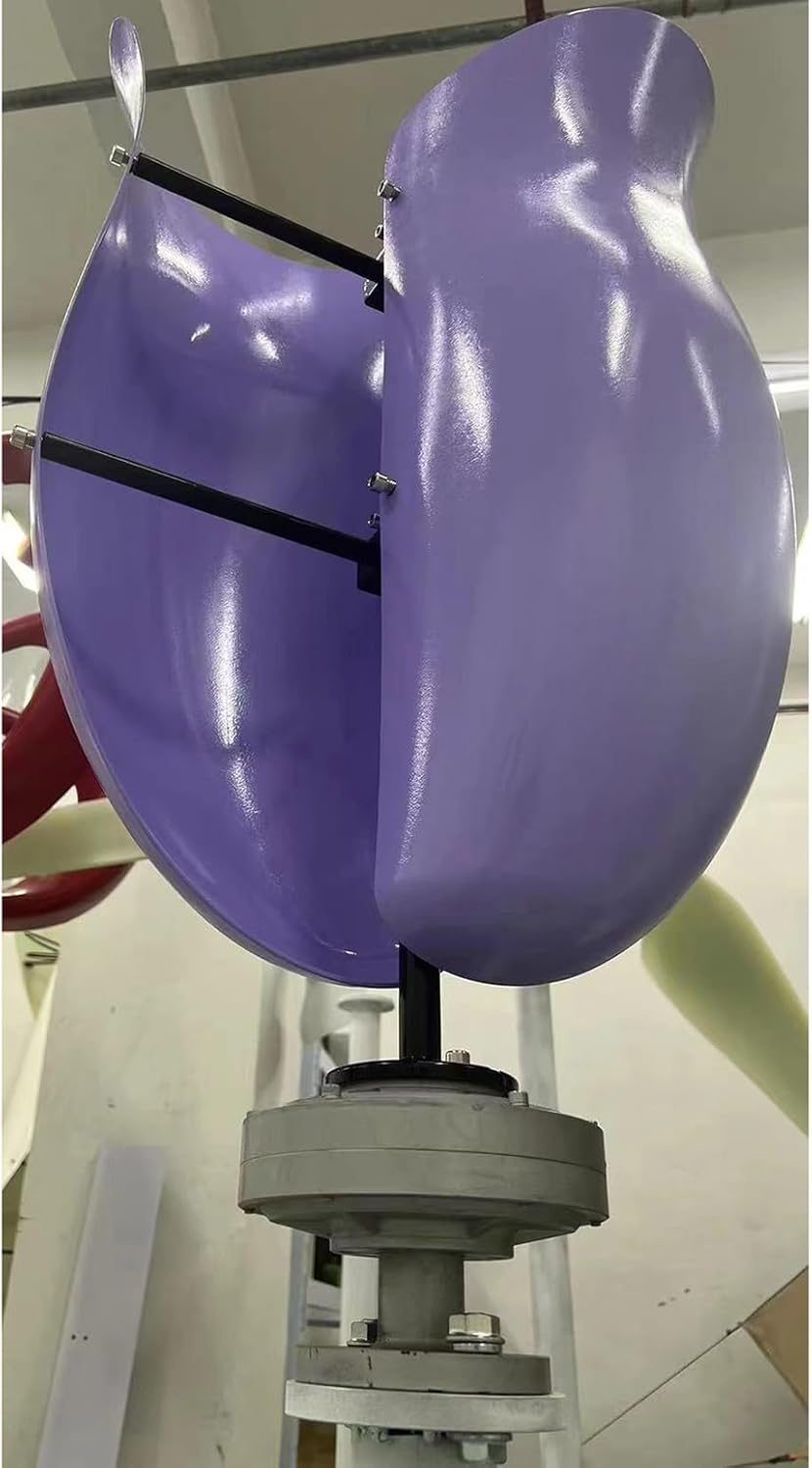 1500W / 3000W Wind Turbine Generator Kit 12V / 24V / 48V 2-Blade Vertical Axis Wind Turbine Generator, Maglev Generator with MPPT Controller, Purple Electricity Producer Equipment,1500w,48V