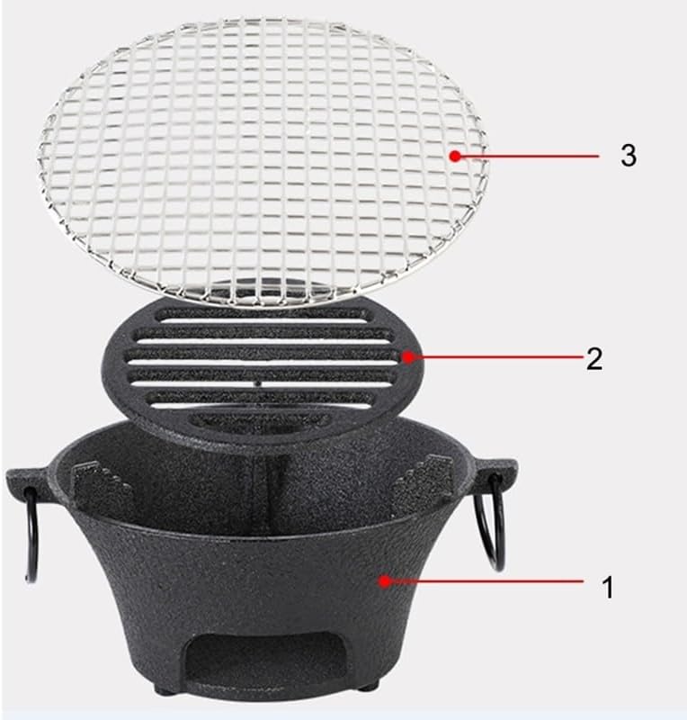 Outdoor Fireplaces Charcoal Stove Furnace Camping Fire Pit Heating Cast Iron Brazier Garden Rack Tea Baking Cooking Household Fire Pits