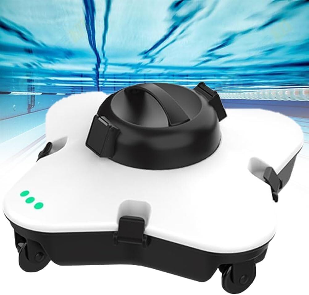 Intelligent Robotic Cordless Pool Cleaner, Electric Pool Cleaning Robot with LED Display, Fully Automatic Pool Vacuum Cleaner with Upgraded Ultra-Fine Filters