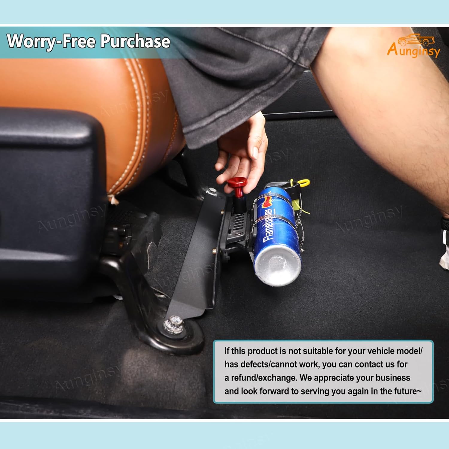 Car Co-Pilot Under Seat Quick Release Roll Bar Fire Extinguisher Mount Bracket Compatible with Toyota Tundra 2007-2021, Adjustable 2 Clamps Fire Extinguisher Bottle Tie Holder Billet Accessories