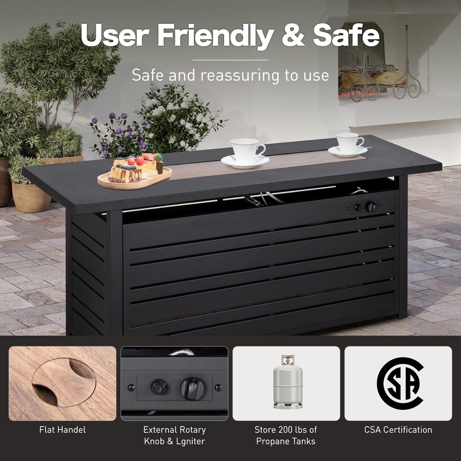 Propane Gas Fire Pit Table 57