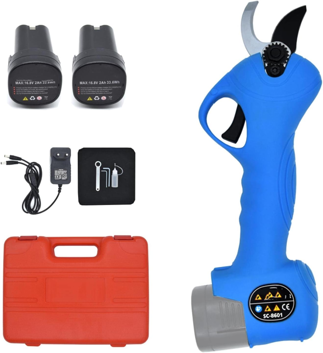 Electric Cordless Pruner Lithium-Ion Pruning Shear Efficient Scissors Bonsai Electric Tree Branches Garden Tools Electric 2batteries