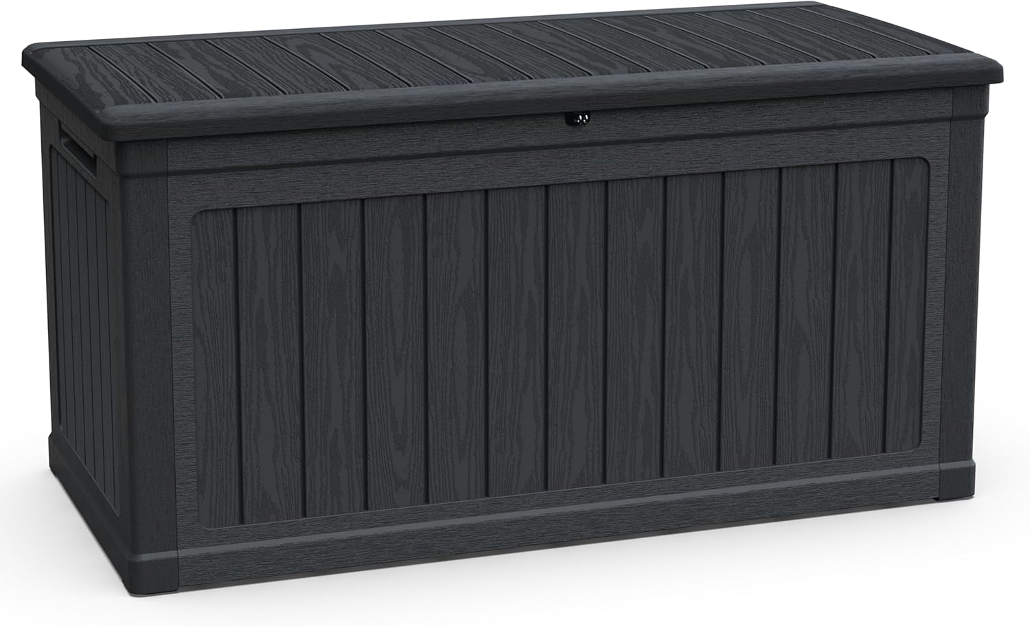 260 Gallon Double-Wall Resin Deck Box - Lockable Waterproof Outdoor Storage Box, 1000lbs Capacity & Doubles as Seating for Patio Furniture - Garden Tools, Pool Accessories （Black）