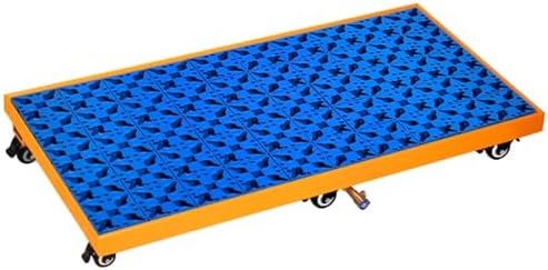 Oil Drum Tray,Lightweight Spill Platform with Drain, Metal Firm Containment Pallet with Wheel, Industrial Warehouses Factory Garage Leakproof Tray, Washing Machine Oil Drums Storage Stack(1