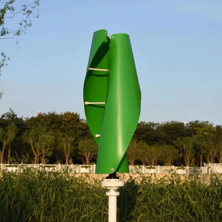 12V 24V 2000w Permanent Magnet Vertical Wind Turbine Kit Vertical Axis Wind Turbine With MPPT Controller For Home Garden Boat Marine Monitoring (Mast Not Included) ( Color : Green B , Size : 12v )