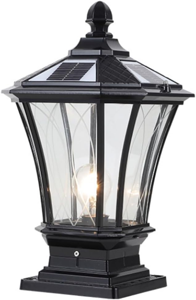Tempered Glass Solar Post Lamp - 13.7