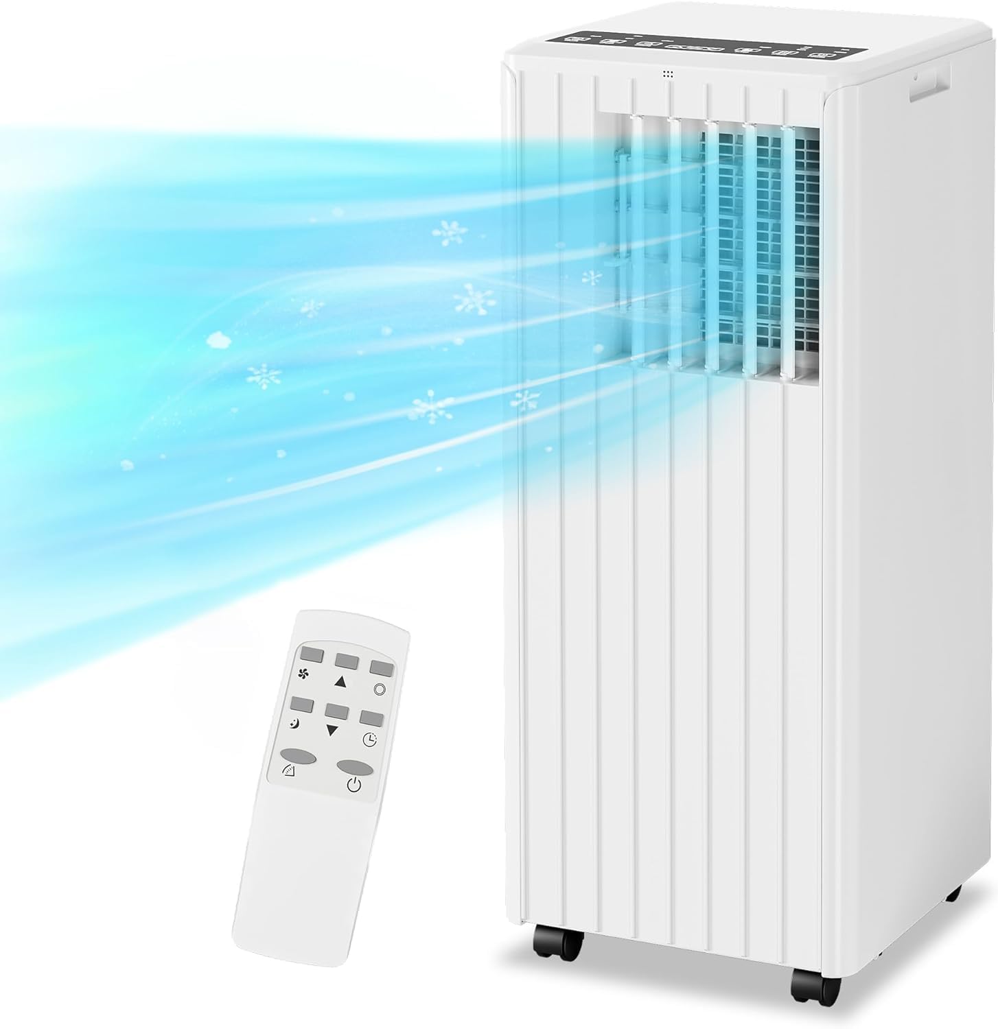 8,000 BTU Portable Air Conditioners for Rooms up to 350 Sq.Ft, 3-IN-1 Portable A/C Unit, Dehumidifier and Fan with Digital Display, Remote Control, Window Installation Kit, 24 Hour Timer & Sleep Mode