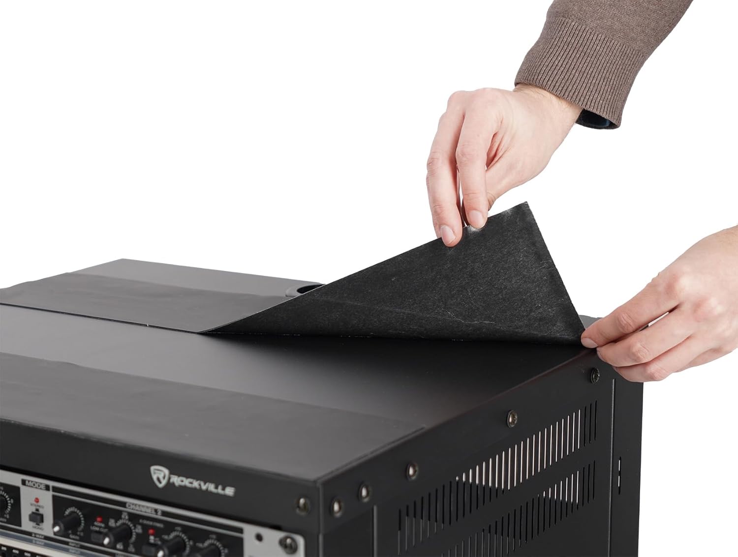 Rockville RR14U 14U Live Sound/Recording Studio Rack Case with Wheels, Reversible Rack Rails, Front & Rear Mounting, Cable Management Ports, 440lb Capacity