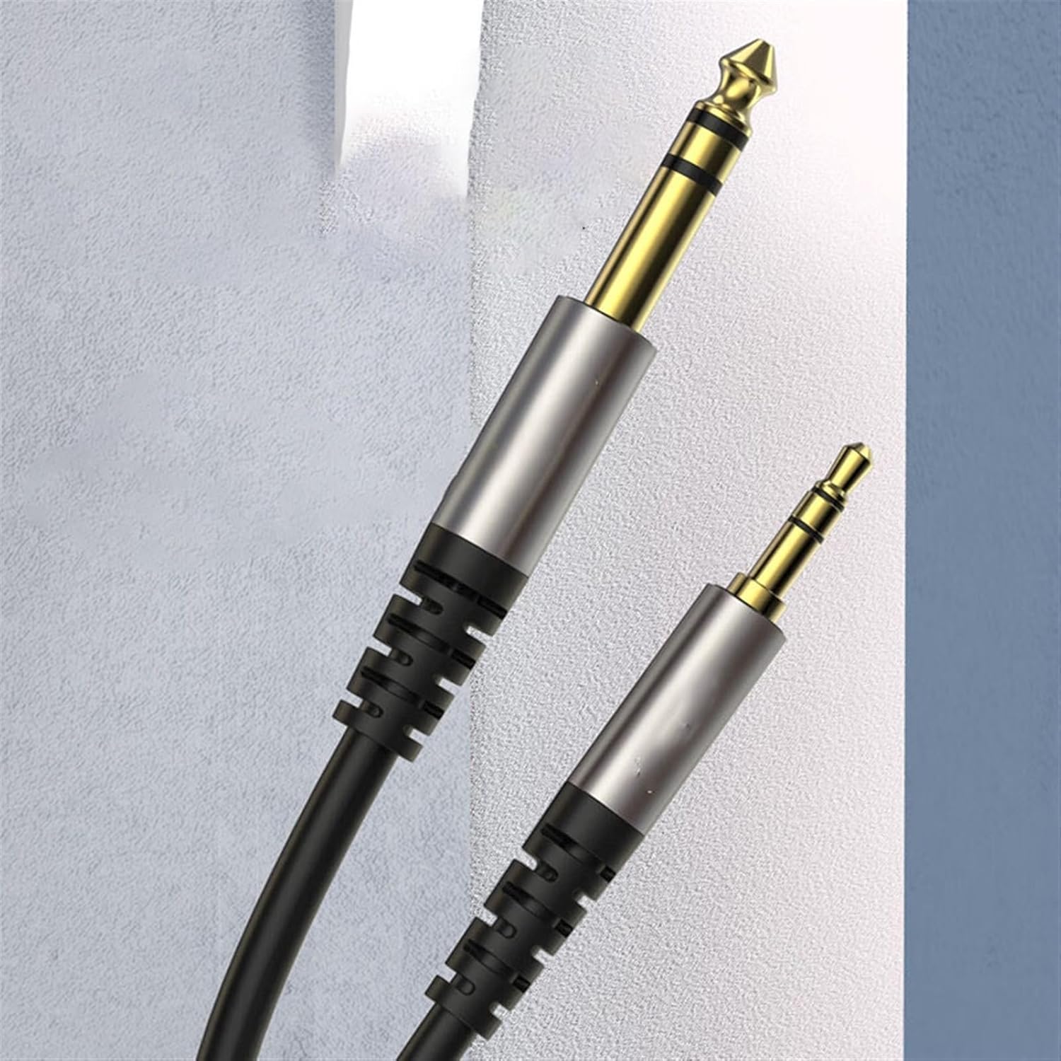Guitar Audio Cable Cable 3.5 to 6.35 Large Three-core Guitar Mixer Amplifier Connected to Mobile Phone Computer 3.5mm to 6.5mm(5m)