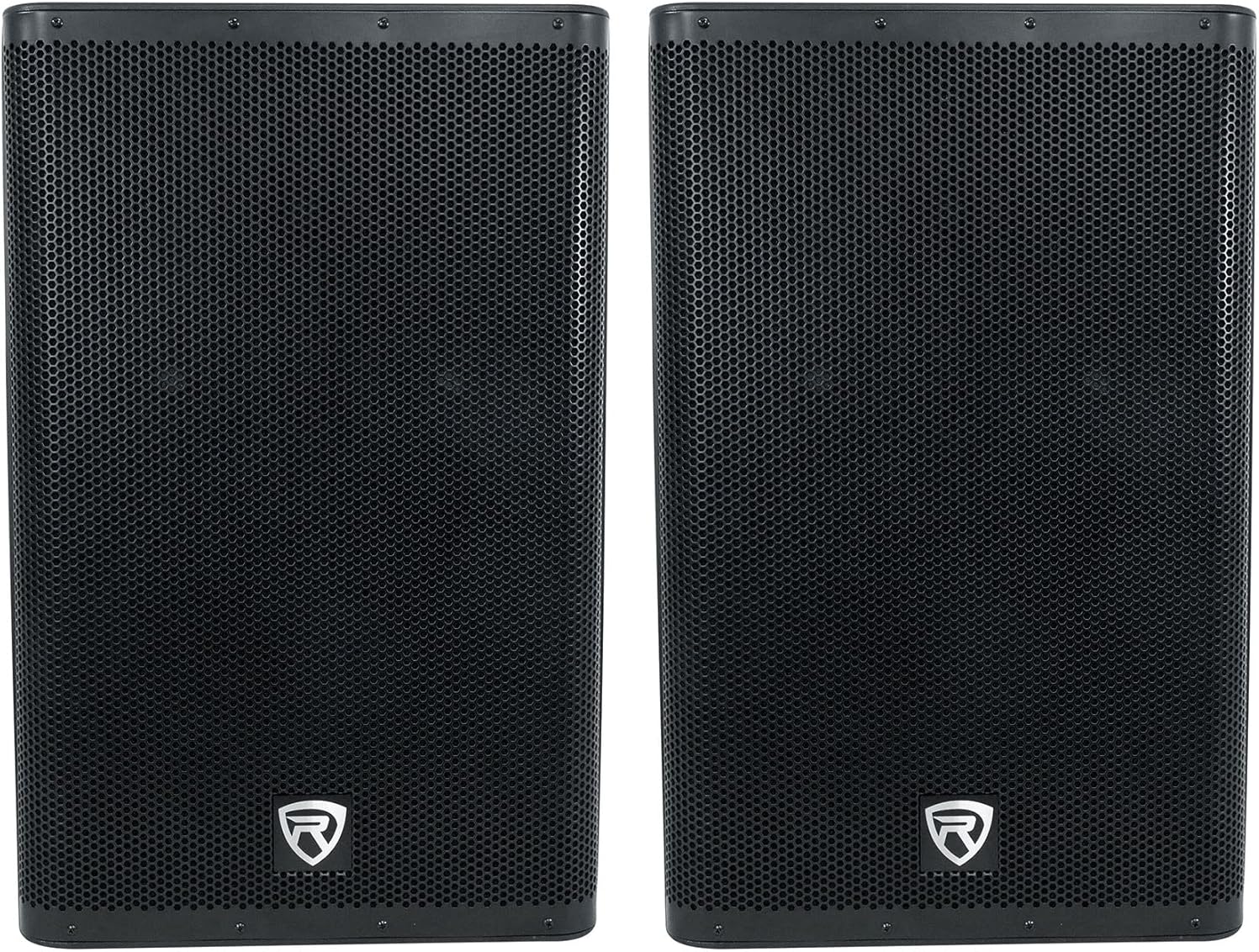 Rockville DX15 2000W Peak/ 500W RMS 15-in Powered Active DJ PA Speakers, Class-D, High SPL Output, XLR and RCA Inputs, for Events, Clubs, and Live Performances, 2-Piece