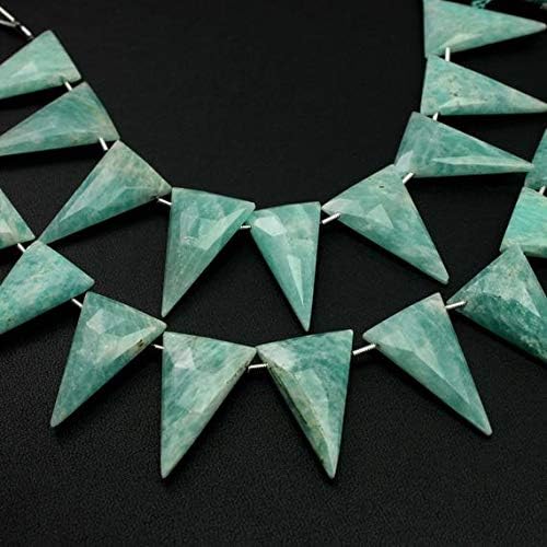 13 inch natural beads strand of 28mm faceted triangle amazonite gemstone beads for DIY jewelry - necklace, bracelet, earring, ring.
