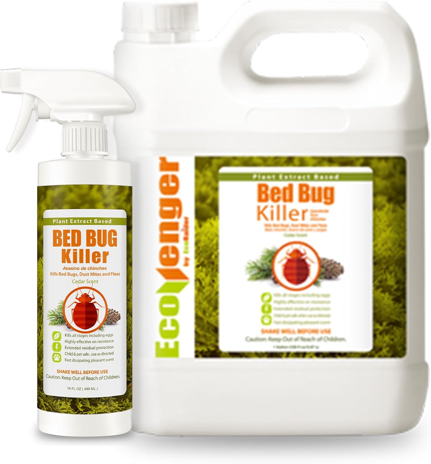Comprehensive Bed Bug Eradication Kit- Bed Bug Killer 16 OZ & 128 OZ Refill