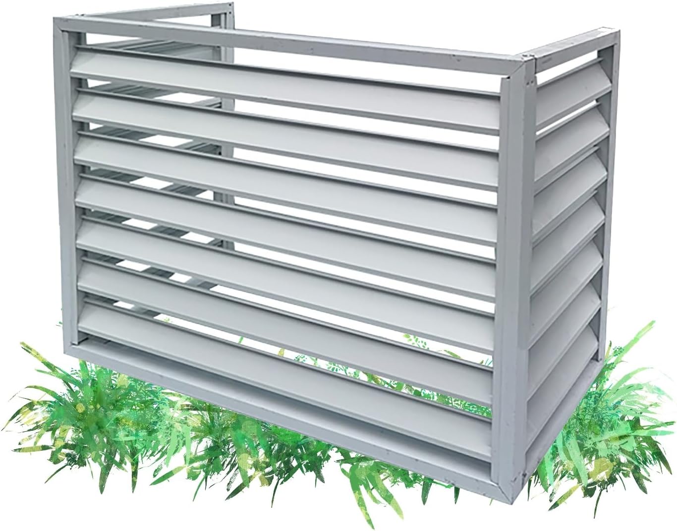 Outdoor Air Conditioner Cover For Outside Units, Aluminum Privacy Fence Panels, Trash Can Enclosure Flower Stand Decorative Air Conditioning Cover, Condenser Protective Cover For Patio Lawn ( Color