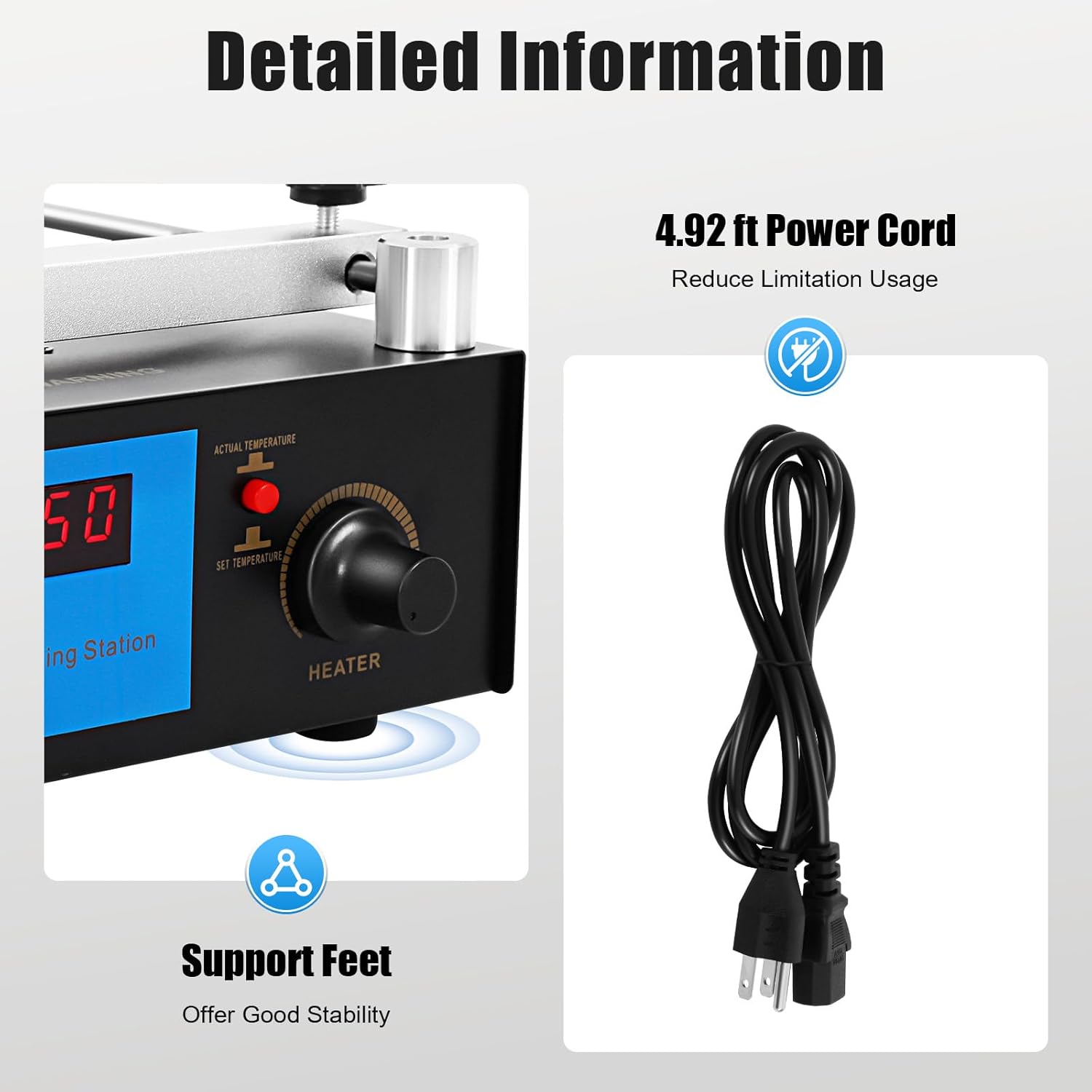 Soldering Hot Plate, Preheating Rework Station, 110V 450W rReflow Oven, 4.72''x4.72'' Heating Area, for Electronic Equipment, Mobile Communication, Factory Production, Scientific Research