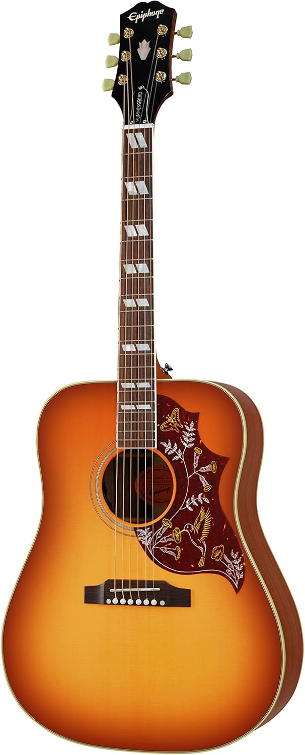 Epiphone Masterbilt Hummingbird Acoustic Electric, Aged Cherry Sunburst