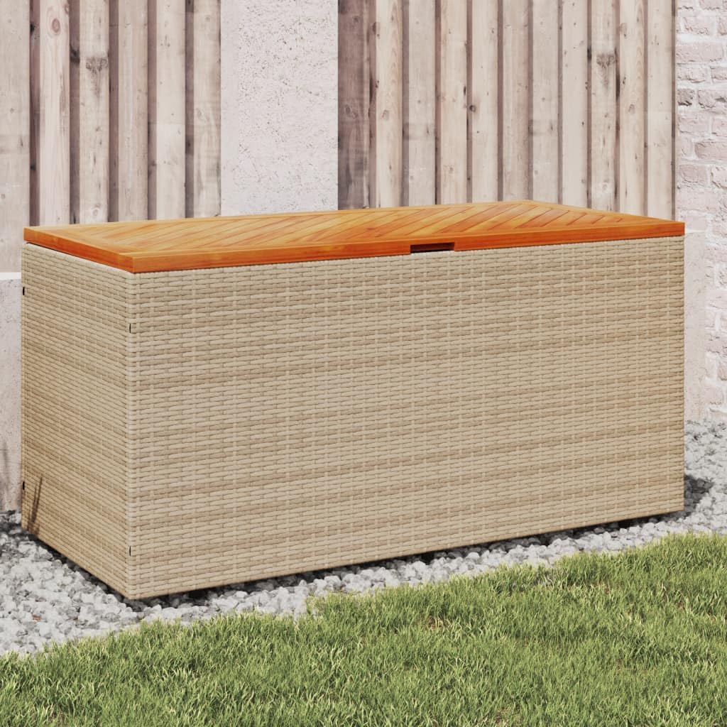 Outdoor Garden Storage Box, Patio Furniture Boxes, Waterproof Container for Extra Pillows, Outside Cabinets, Beige Color for Weatherproof Backyard, 189 Characters