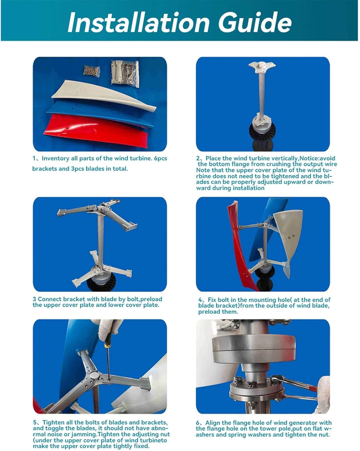 12V/24V/48V Magnetic Levitation Wind Turbine Generator - 3-Color Vertical Axis, MPPT Controller, 3KW Inverter for Home & Street Power Solutions