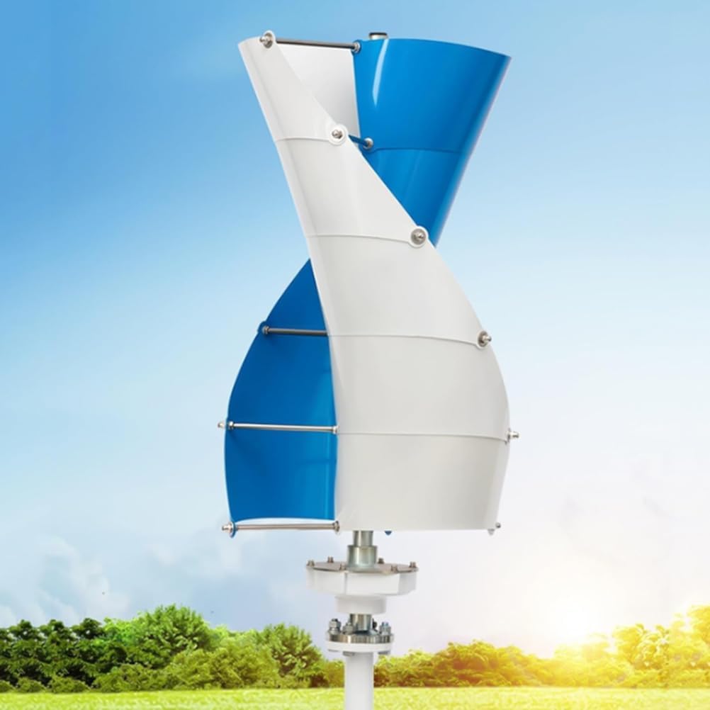 48V,BAOJUHUIKANG 100W-3000W Small Spiral Vertical Axis Wind Turbine No Noise Vertical Wind Turbine Generator for Home, Business, Boats 12V 24V 48V 220V