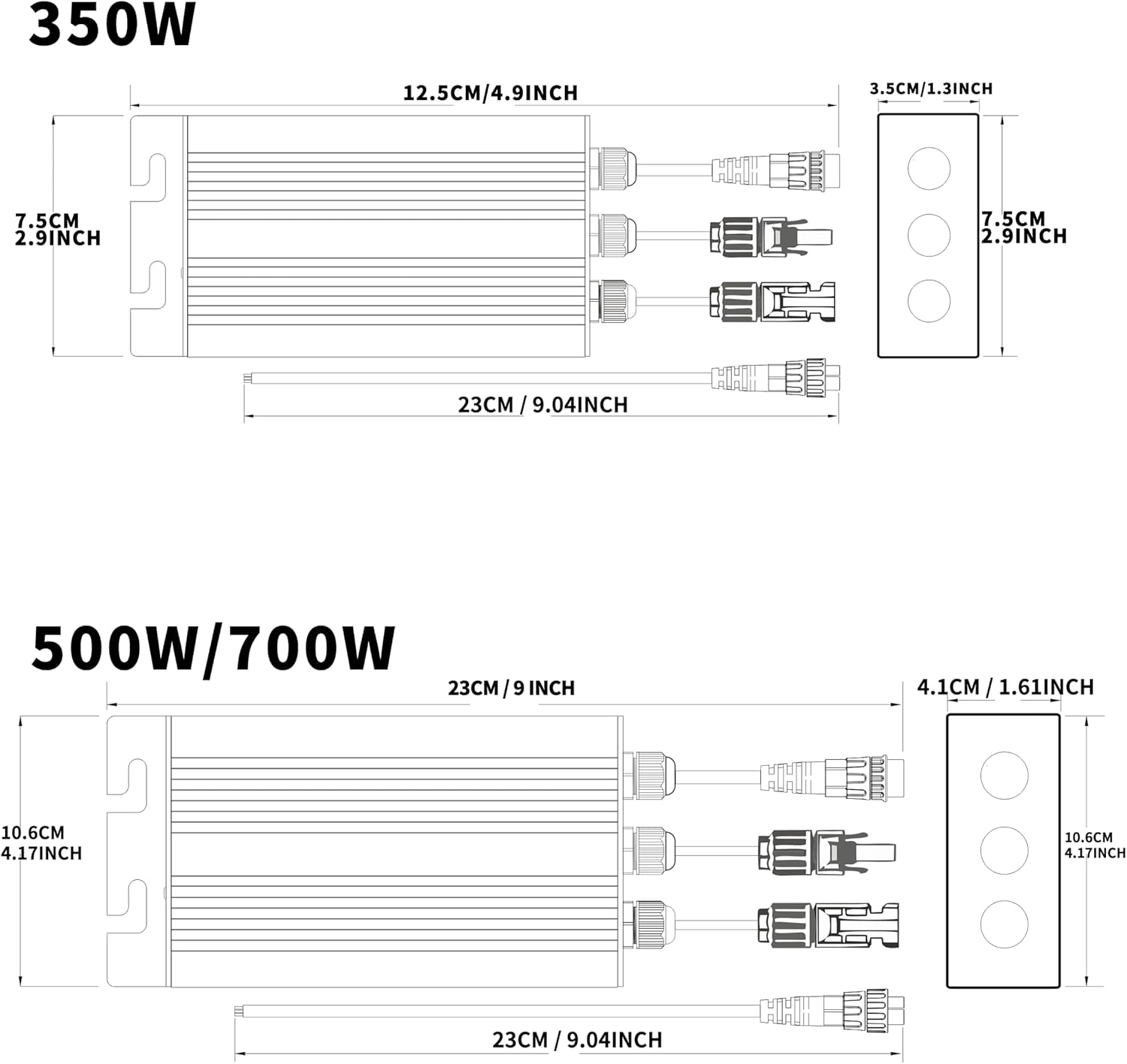 High-Efficiency Grid Tie Solar Inverter with MPPT Technology, 110V Output, for 24V 36V Solar Panel,Versatile 350W/500W/700W, Ideal for Outdoor Active (500, Watts) (700, Watts)