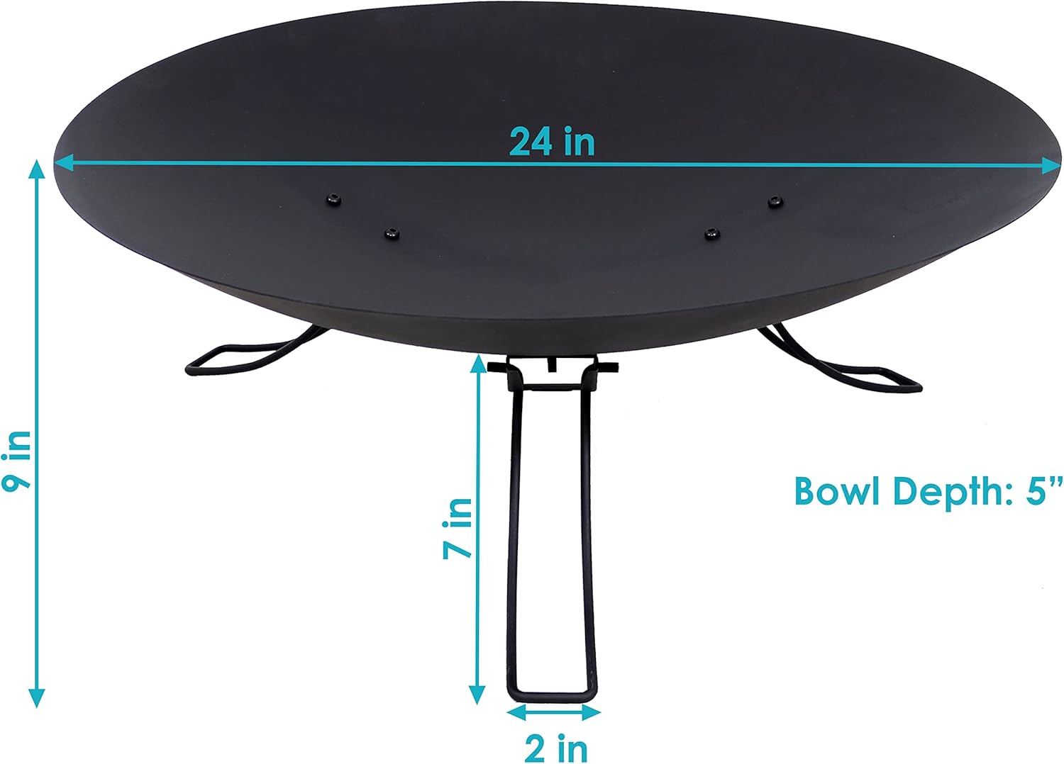 Sunnydaze Portable Folding Fire Pit- Outdoor Classic Ebony 24