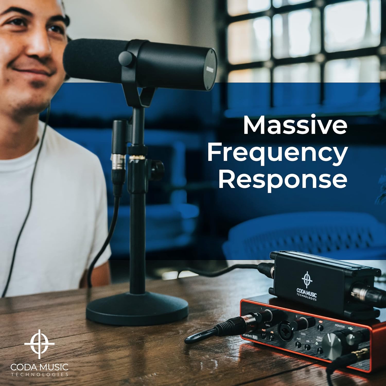 Coda MB-1 Microphone Preamp Mic Gain Booster - 48V Phantom Power, 25db Gain Ultra-Clean Dynamic Mic Preamplifier for Studio or Home Recording, Vocal, Livestream, Broadcast, or Podcast