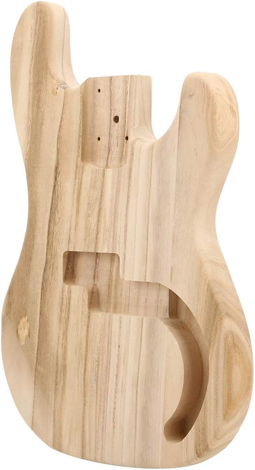 Walfront Bass Body Unfinished Guitar Unfinished Body for Style Maple DIY Electric Guitar Parts Accessories (495 x 330 x 43mm / 19.5 x 13 x 1.7in)