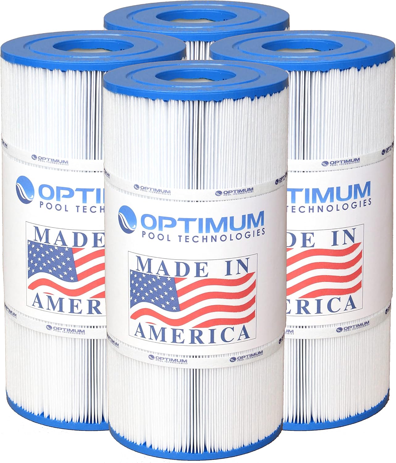 Optimum Pool Technologies® Pool Filter 4-Pack, Compatible Replacement for SwimClear® C2000, C2020, & C2025 CX470XRE, Unicel C-7447, C-7458, Filbur FC-1235, & Pleatco PA-50-SV, PA56SV Filter Cartridges