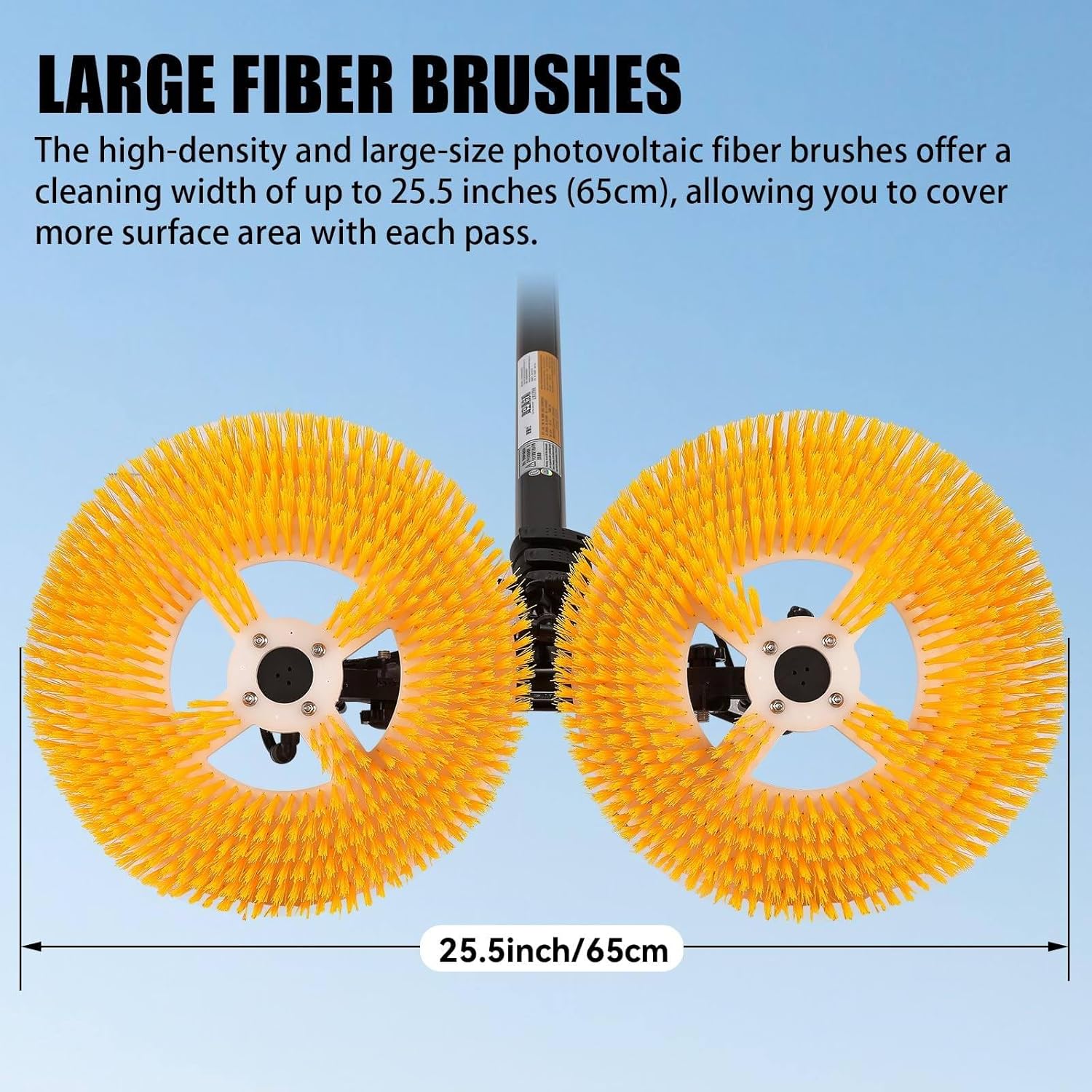 24.6 FT Solar Panel Cleaning Tool, Solar Panel Cleaning Brush and Pole Water Fed Pole Kit, Double Head Automatic Window Glass Washing Equipment, with Converter,7.5M-MainsElectricity