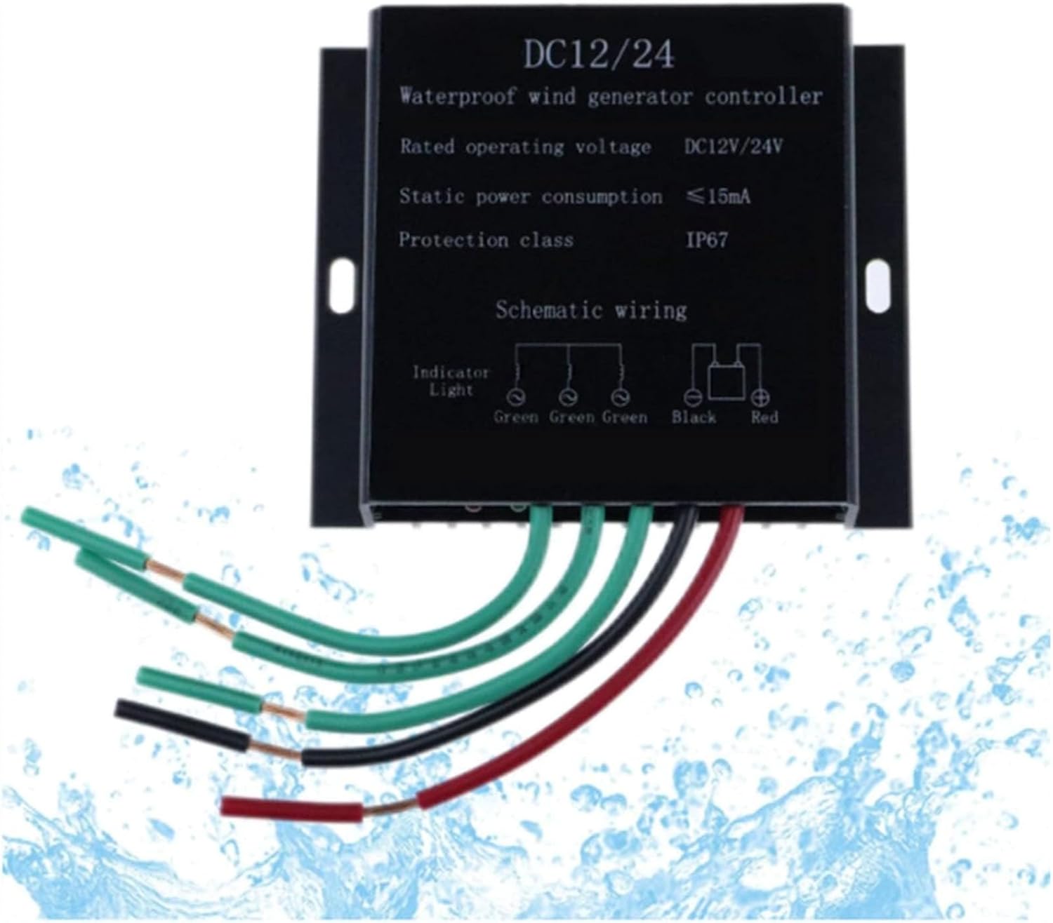 12v,HYZHANHONG 12000W Solar Hybrid Controller, 12V-220V Voltage Controller Waterproof Battery Charge Regulator for Windmill Generator (Black)