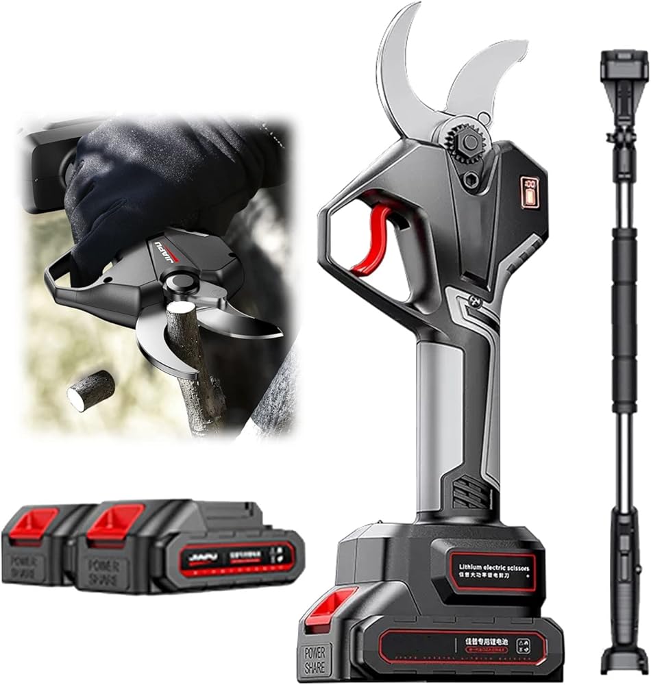 50mm Cordless Pruning Shears Electric pruners Electric Power Pruner Rechargable Batteries, Reach Extension Pole