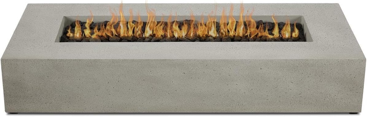 BBQGuys Signature La Valle 72-Inch Rectangle Propane Fire Table - Flint - 1591LP-FLNT