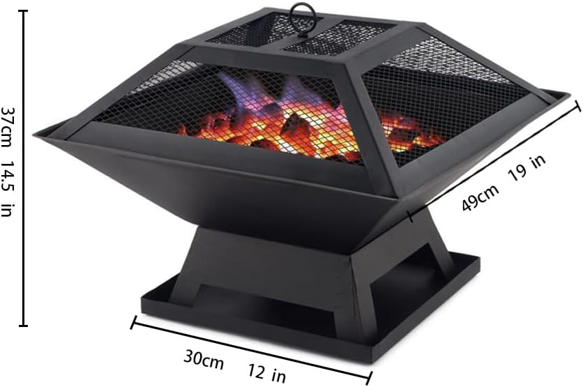 Square Portable Fire Pit for Outdoor - 19