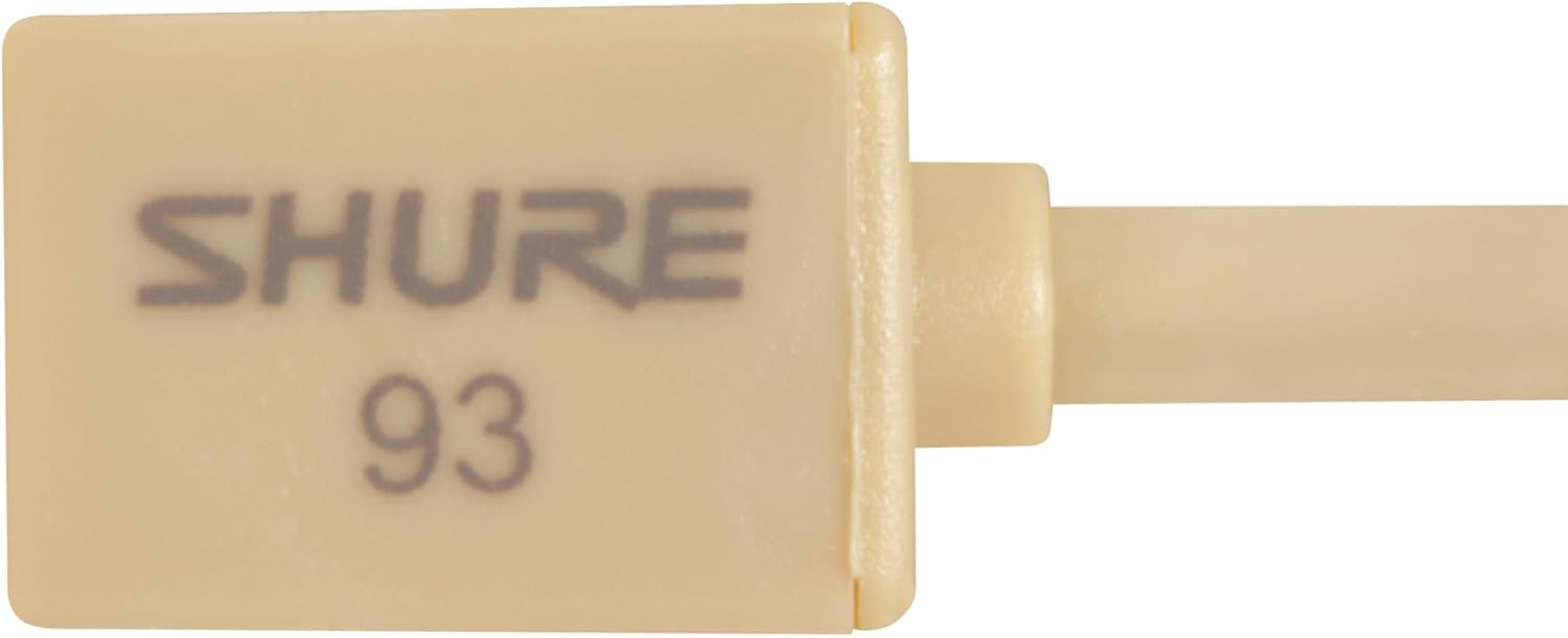 Shure WL93T Lavalier Condenser Microphone - Subminiature Size for Theater, Television, Broadcasting, Video & Film, TA4F/TQG Connector for use Wireless Bodypack Transmitters - Tan