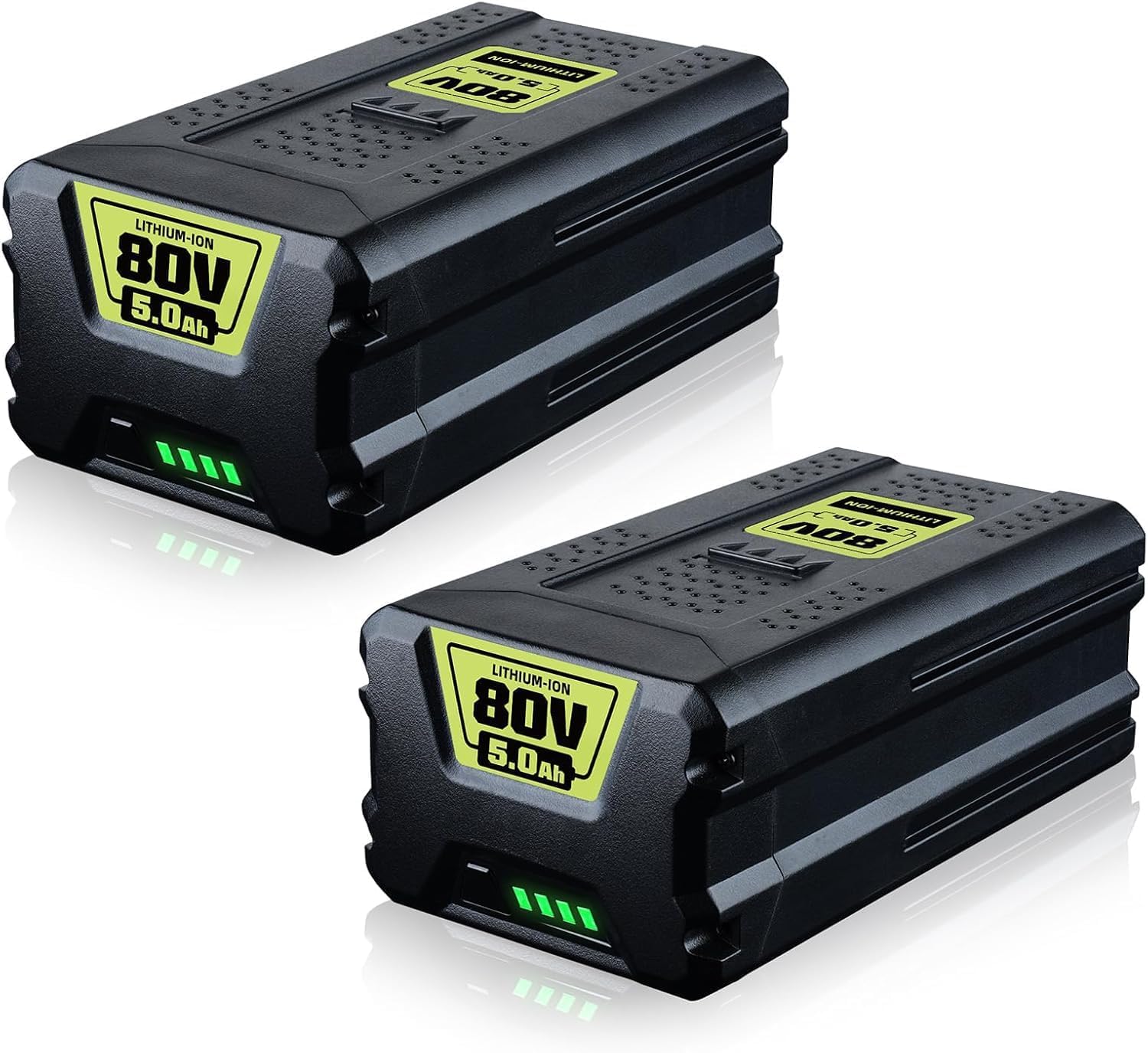 2 Packs 5.0Ah GBA80200 Replacement for Greenworks 80V Battery Lithium Ion Cordless Power Tools 80 Volt Batteries Compatible with Greenworks 80V Cordless Tools GBA80200 GBA80250 GBA80400 GBA80500