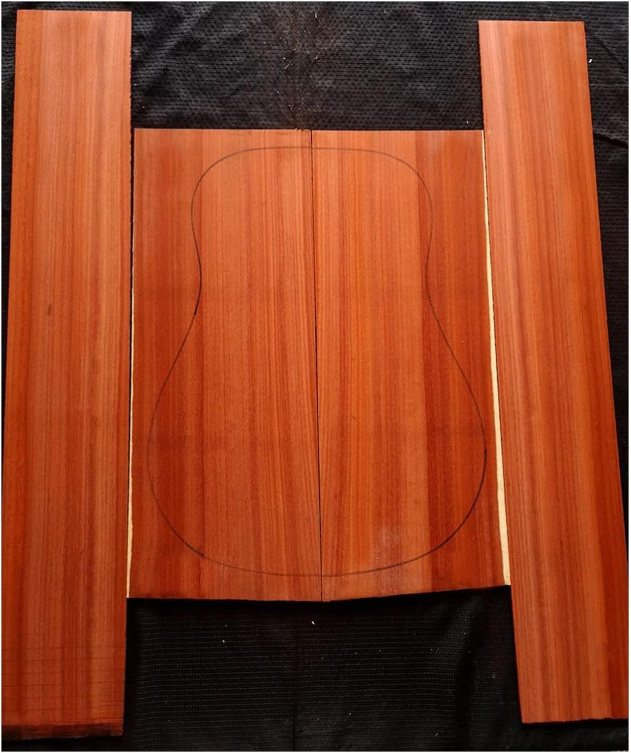 DIY Guitar Kits Sandalwood Mahogany Guitar Back Side Veneer Wool Material Full Single Guitar Making Material (Color : 17)