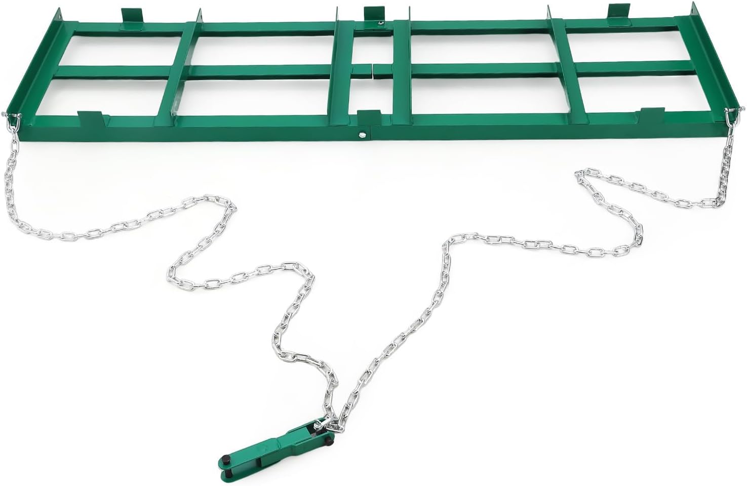 8 ft ATV Drag Harrow Lawn Leveling Rake, Heavy Duty Chain Driveway Drag, Tow Behind Lawn Rake for ATV, UTV, Tractor, Mower for Gravel, Hay Field, Yard Land Leveling Tool