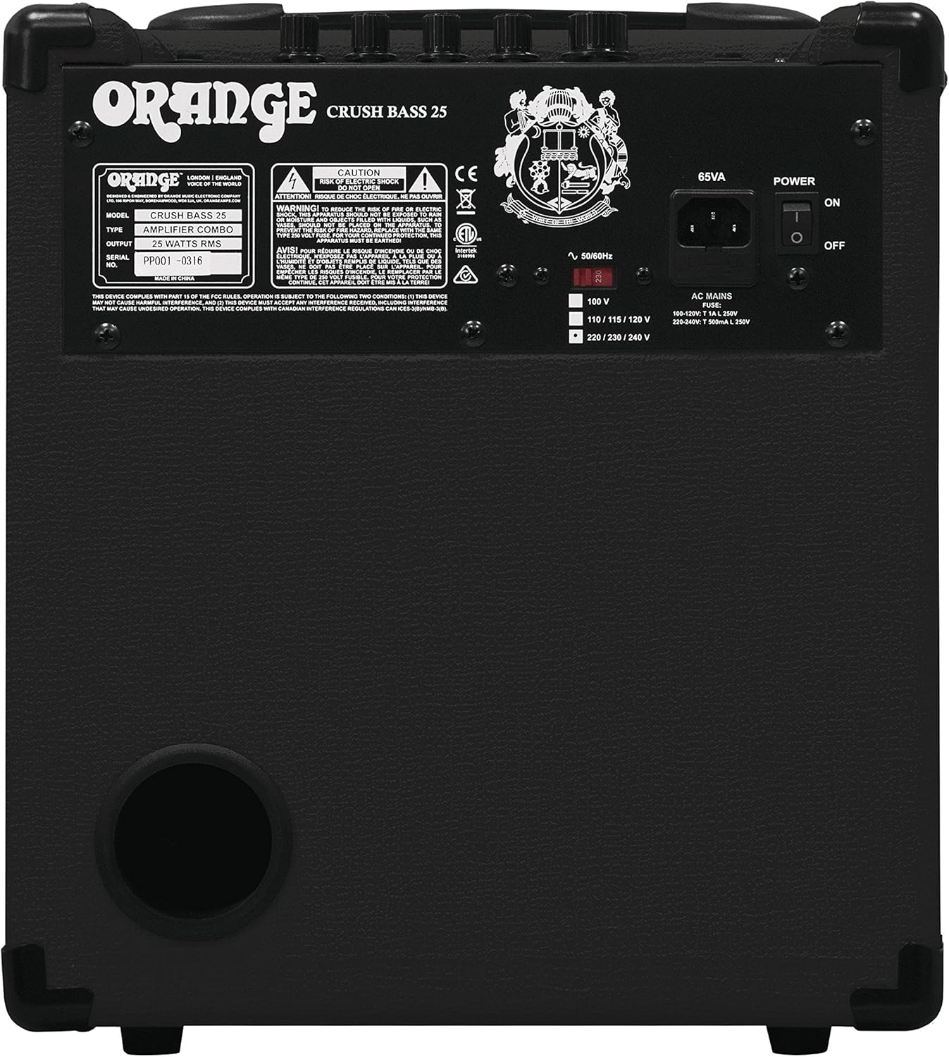 Orange Crush Bass 25W Bass Guitar Combo Amp, Black