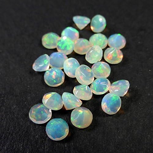 natural ethiopian opal 8mm faceted round 10pcs lot