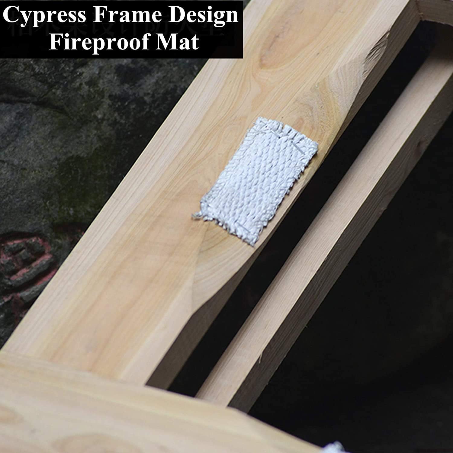 Fire Pit 24 Inch Layer Fire Pit Table, Metal Bonfire Firepit, Built-in Fire Bowl with Wood Table, Garden Fireplace for Camping