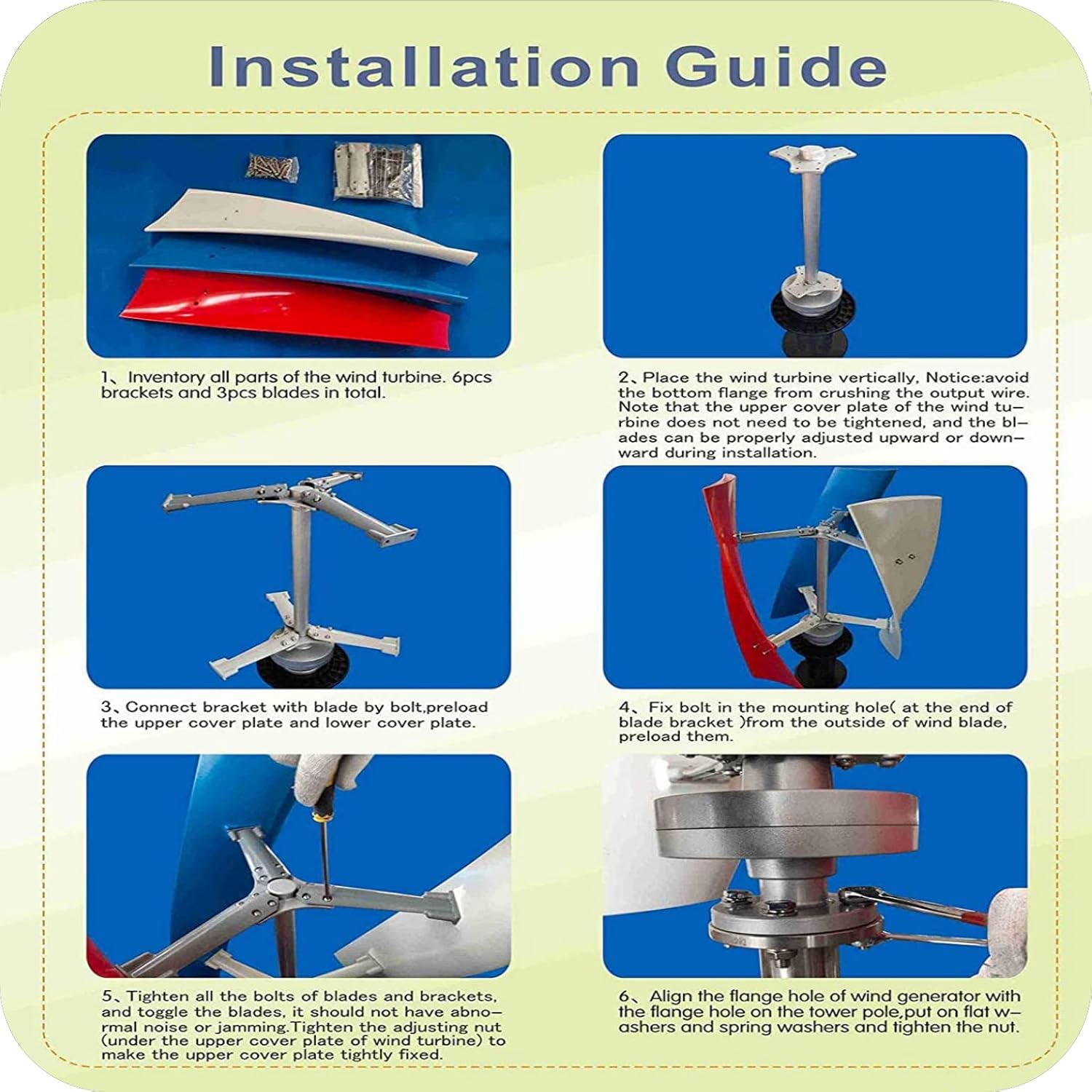 Wind Turbine Generator Kit, 400W 12V/24V 3 Blade Portable Vertical Helix Wind Power Turbine Generator Kit with Charge Controller, Nature Power System for Marine RV Home Industrial Energy