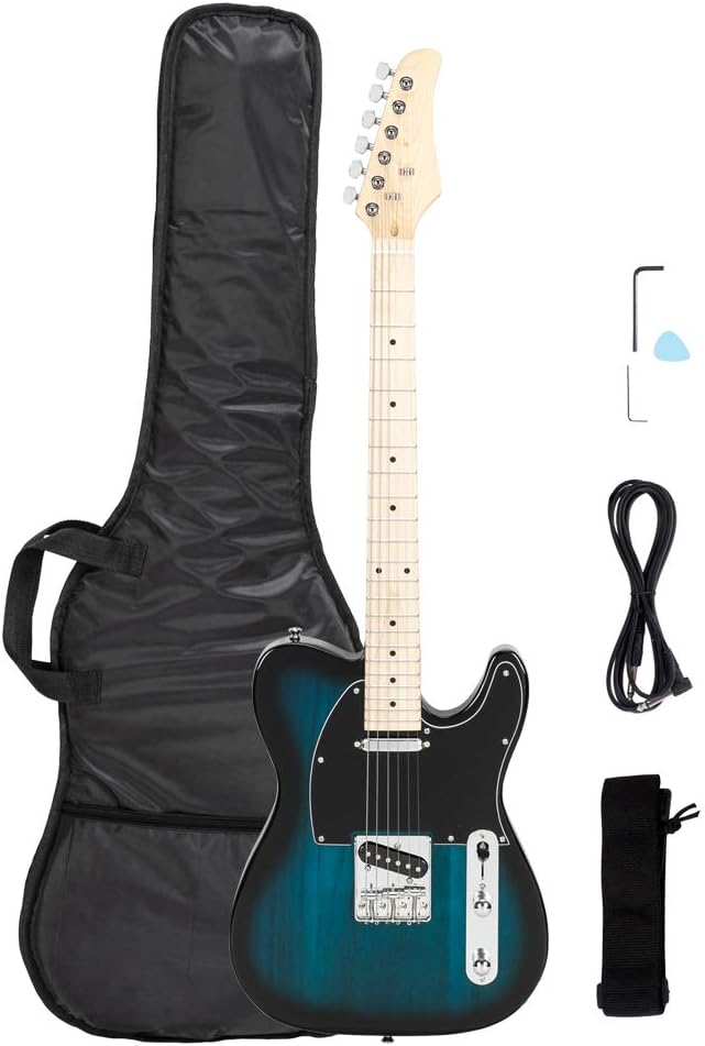 Professional-Grade Electric Guitar with Maple Fingerboard, Lightweight Basswood Body, Smooth Satin Finish and Premium Hardware for Beginners and Enthusiasts