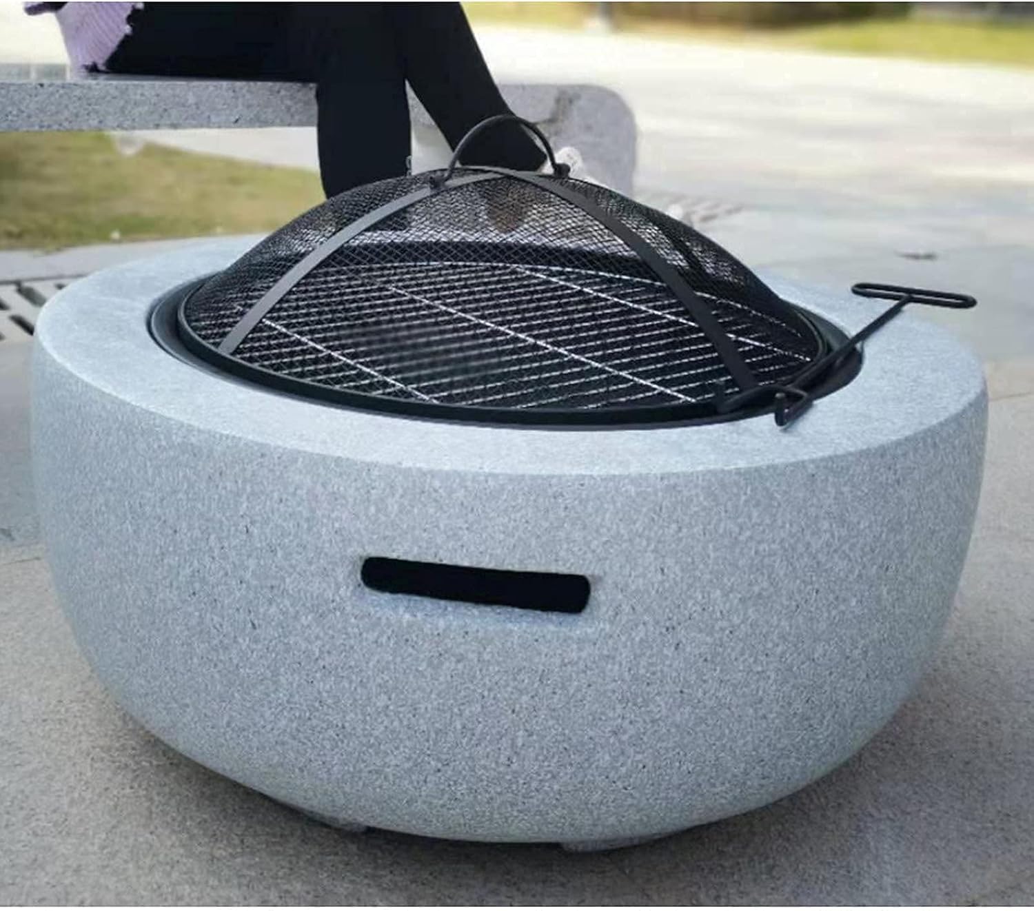 3 in 1 Garden Fire Pit with BBQ Grill Shelf, Multifunctional Fire Pit for Heating/BBQ for Heating/BBQ Fire Bowls